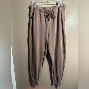 Aerie Sweatpants Size Large Chocolate Brown Drawstring Joggers